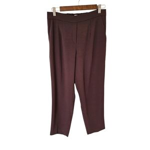 Aritzia Babaton Dark Brown Lightweight Cropped Pants Sz 8